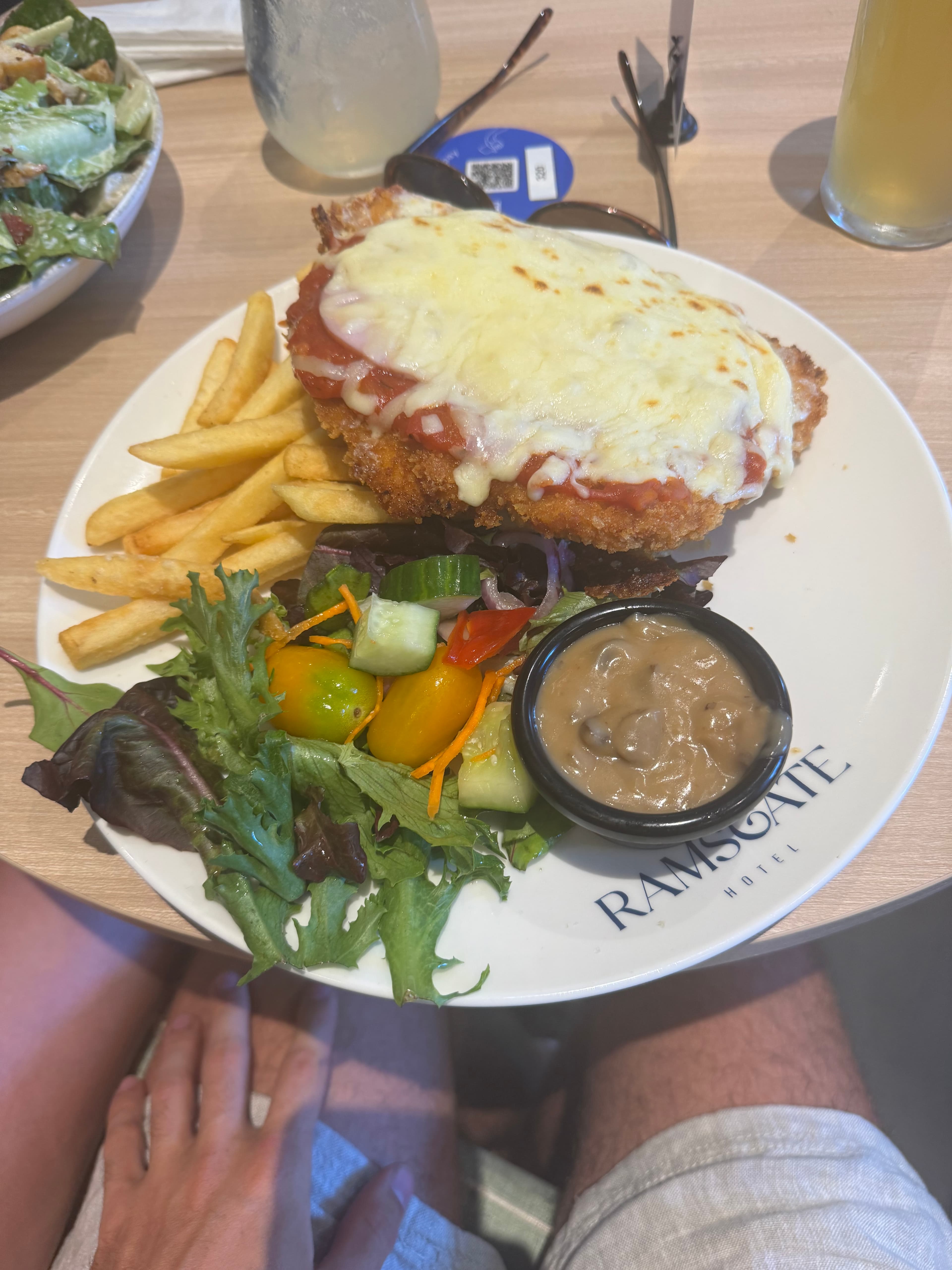 Chicken parmi from Ramsgate Hotel